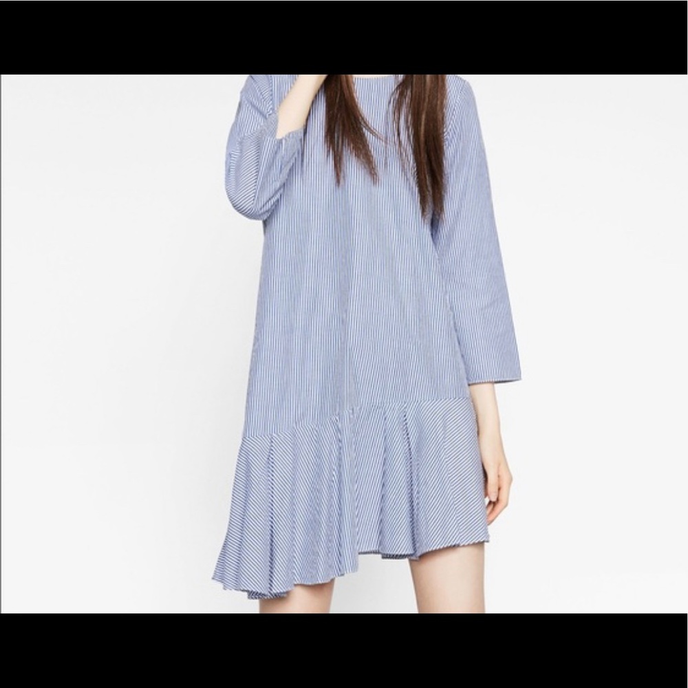 Zara TRF Asymmetrical Striped Dress